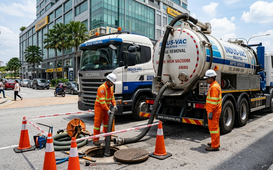 Professional sewerage desludging service cleaning underground wastewater system in Malaysia